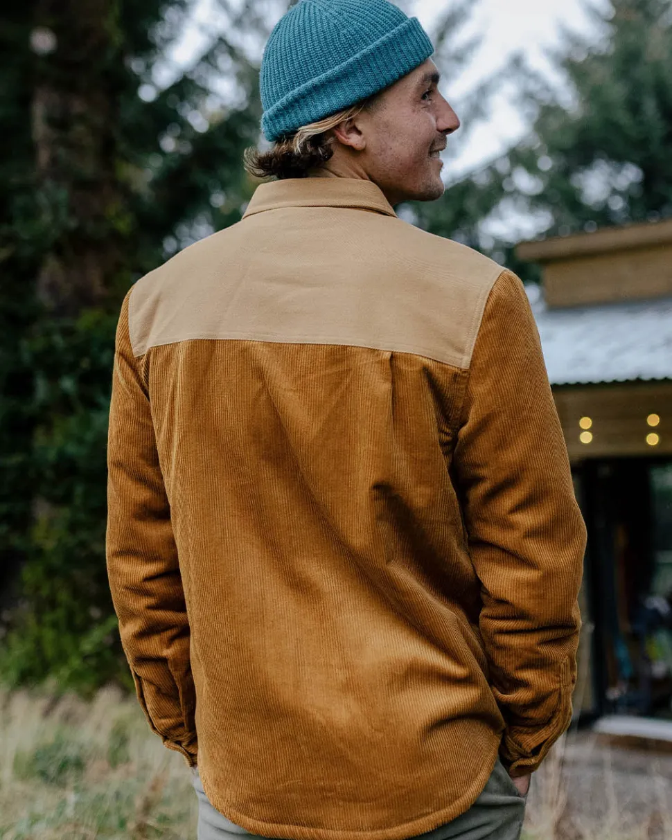 Online Passenger Kodiak Sherpa Lined Cord Overshirt Golden Brown