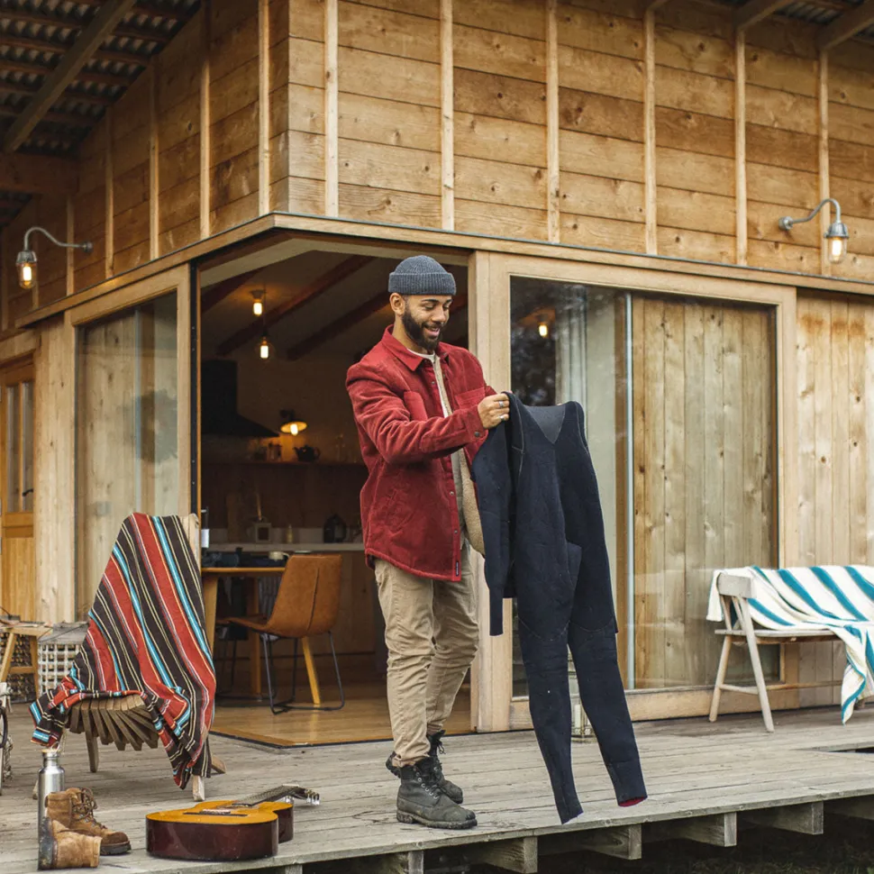 Best Passenger Kodiak Sherpa Lined Cord Overshirt Russet Brown