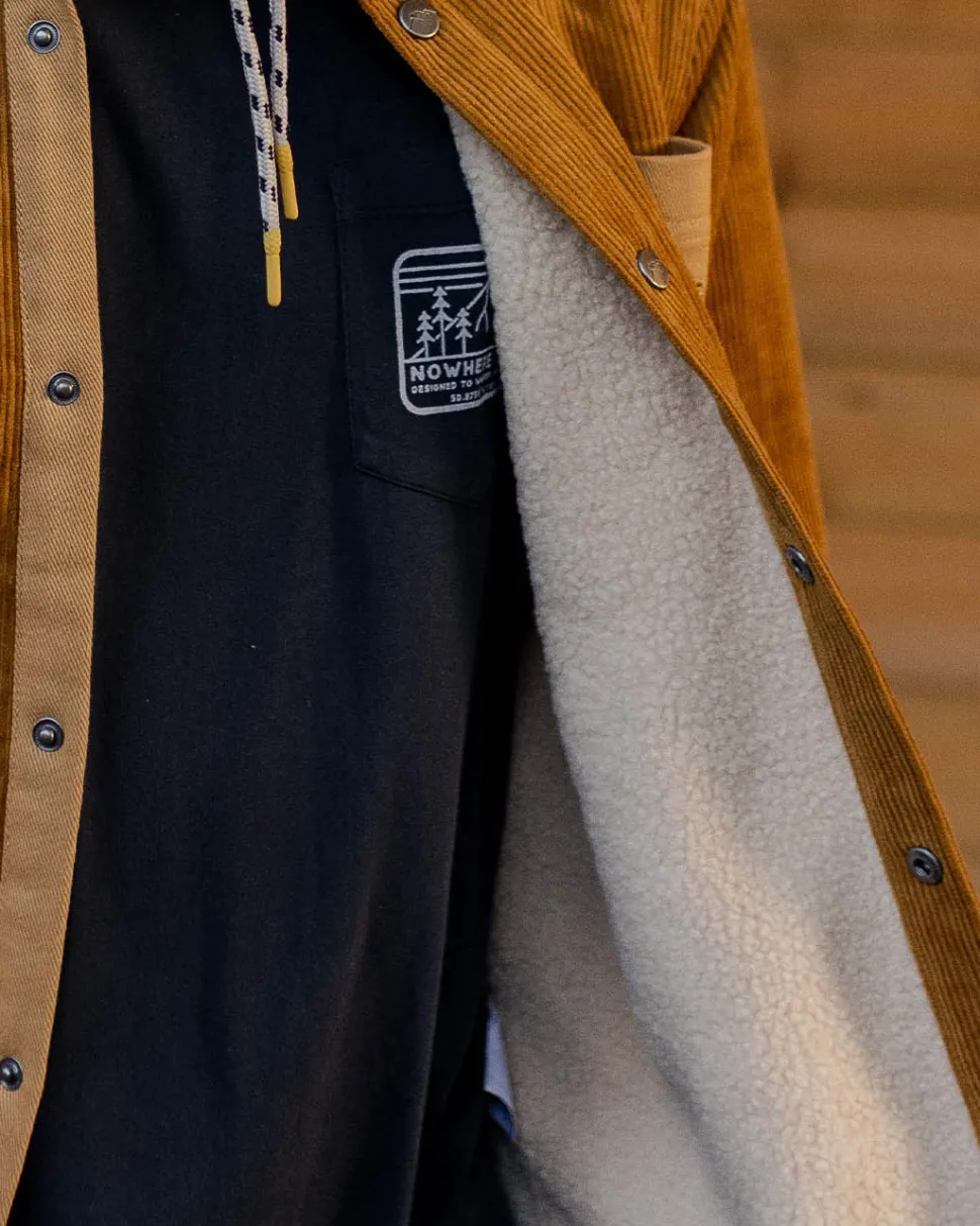 Online Passenger Kodiak Sherpa Lined Cord Overshirt Golden Brown