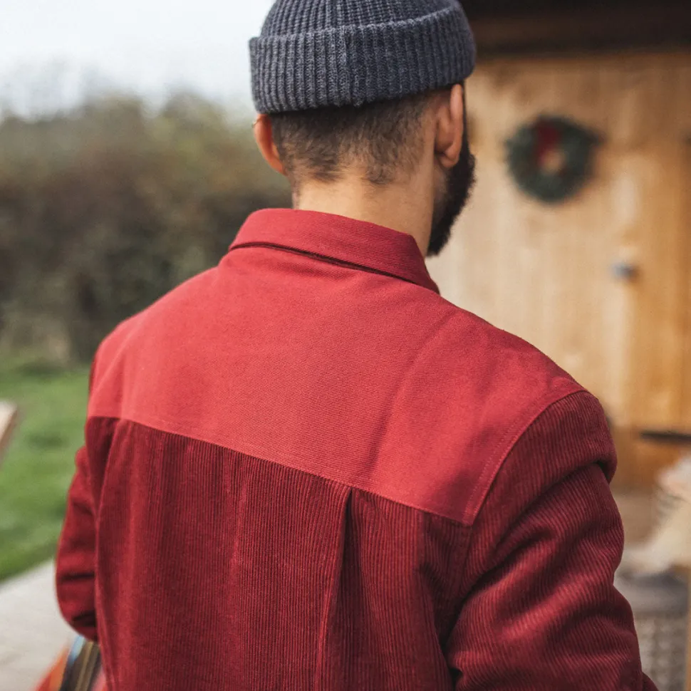 Best Passenger Kodiak Sherpa Lined Cord Overshirt Russet Brown