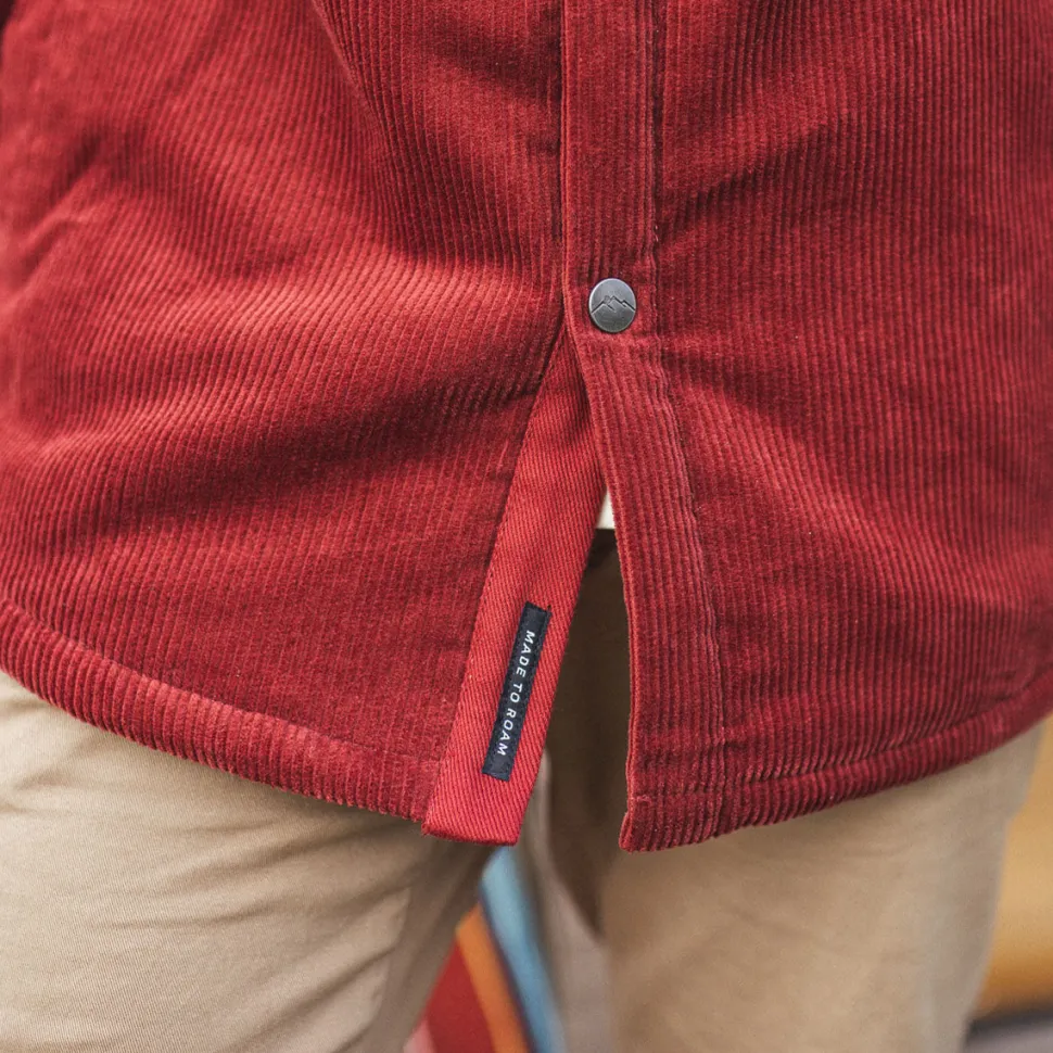 Best Passenger Kodiak Sherpa Lined Cord Overshirt Russet Brown