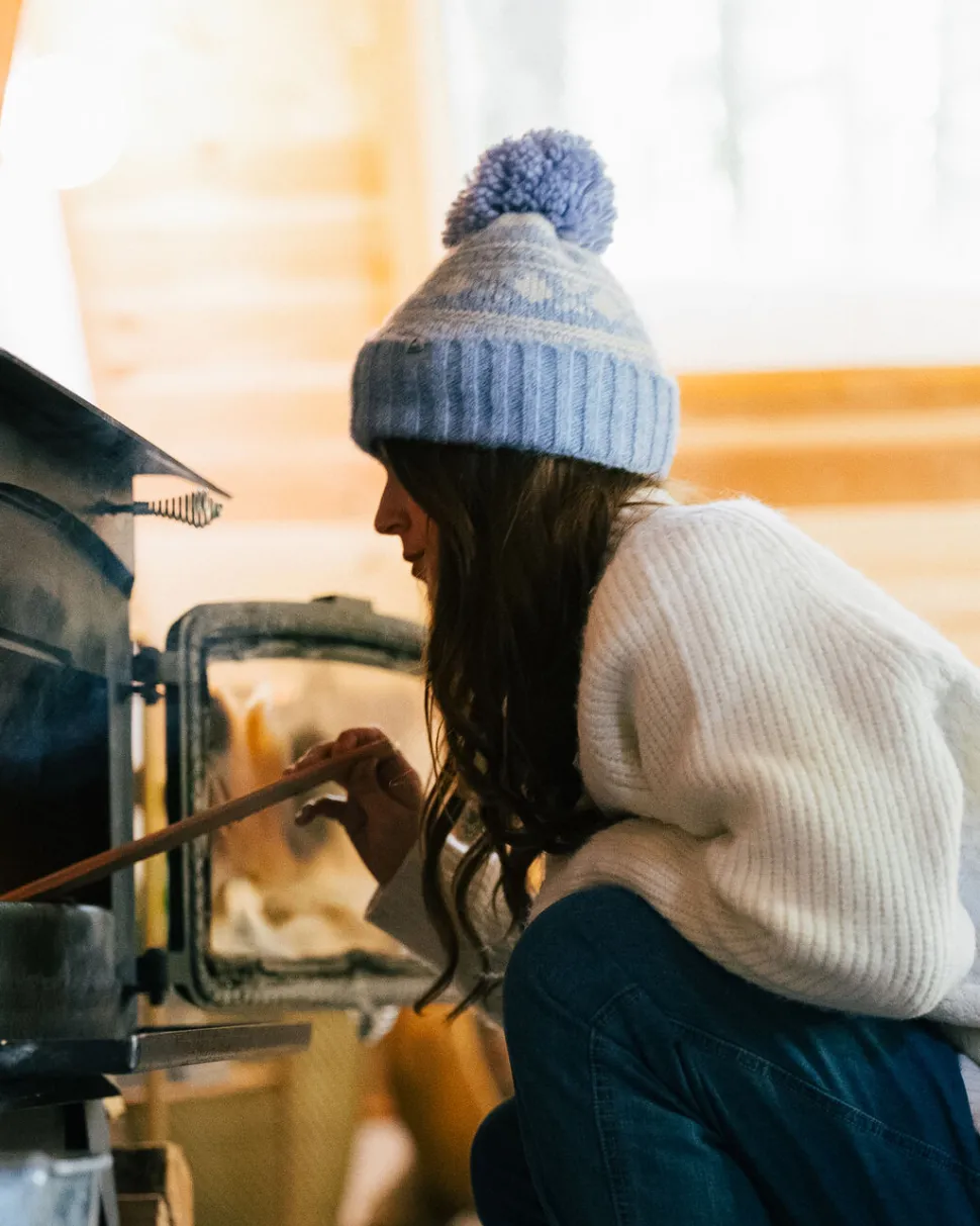 Hot Passenger Lodge Recycled Bobble Hat Blue Fog