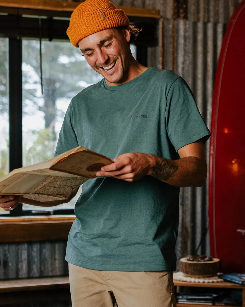 Shop Passenger Made To Roam Recycled Cotton T-Shirt Deep Ocean