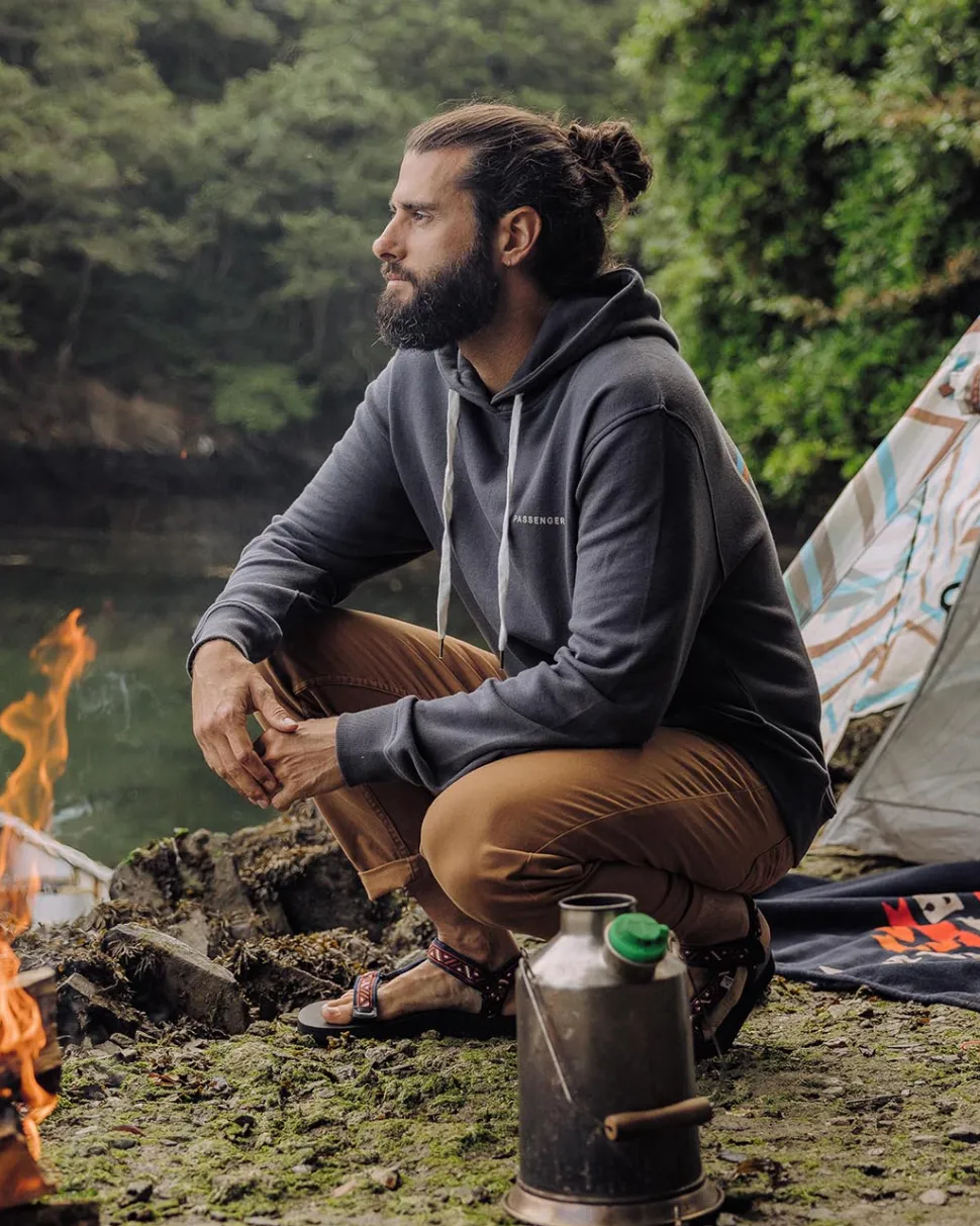 Online Passenger Made To Roam Recycled Hoodie Faded Black