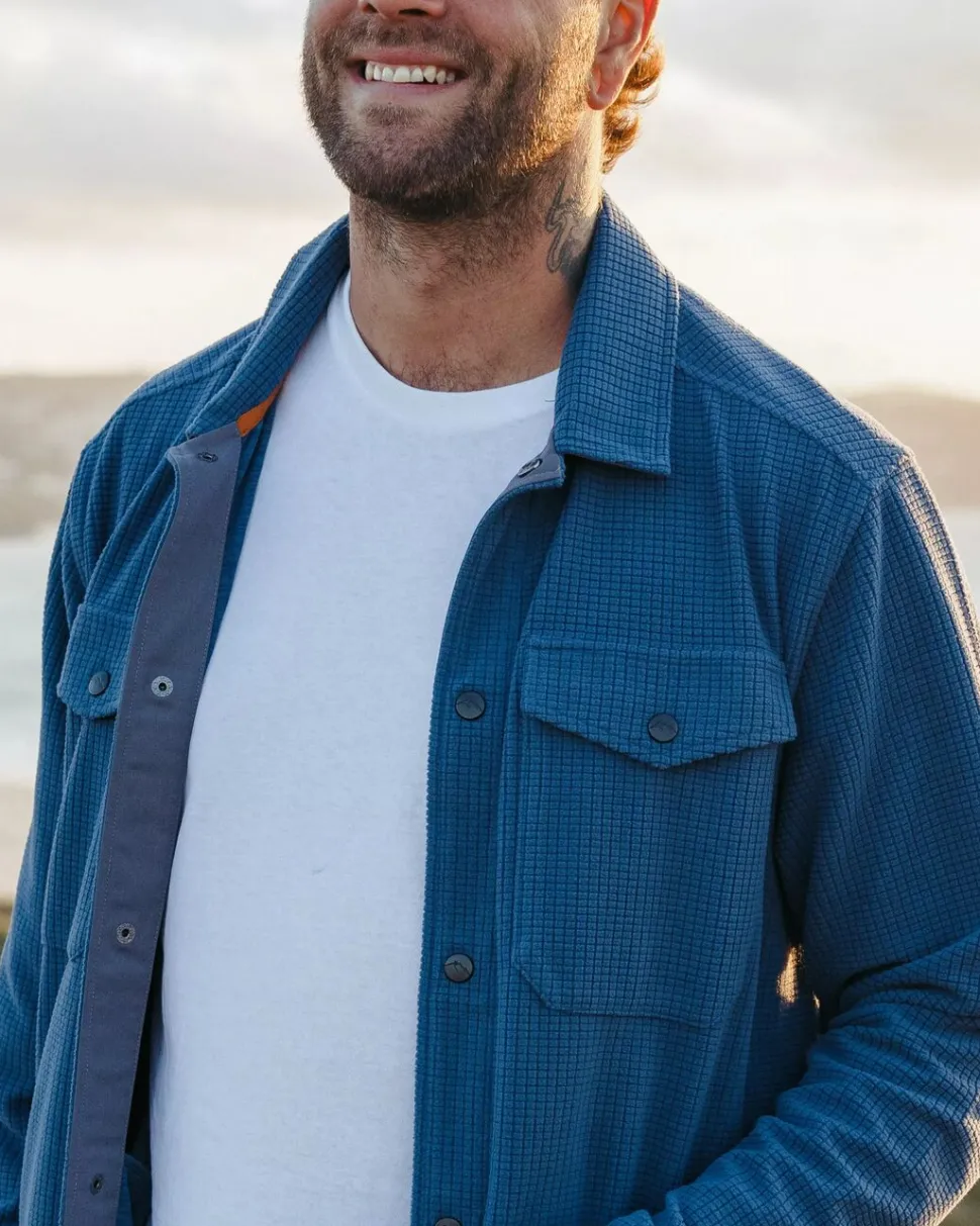 Hot Passenger Maple Grid Polar Fleece Shirt Dark Denim