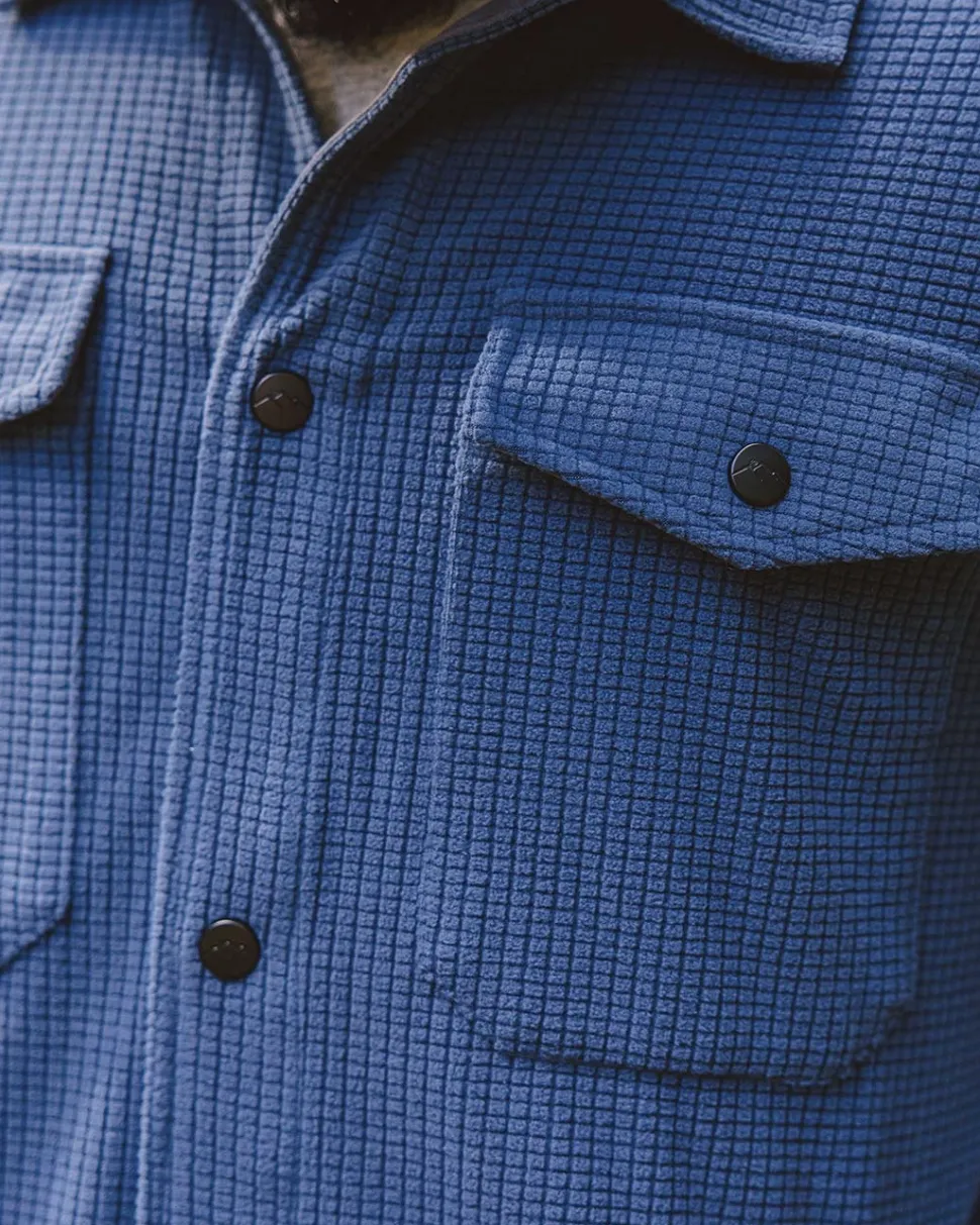 Hot Passenger Maple Grid Polar Fleece Shirt Dark Denim