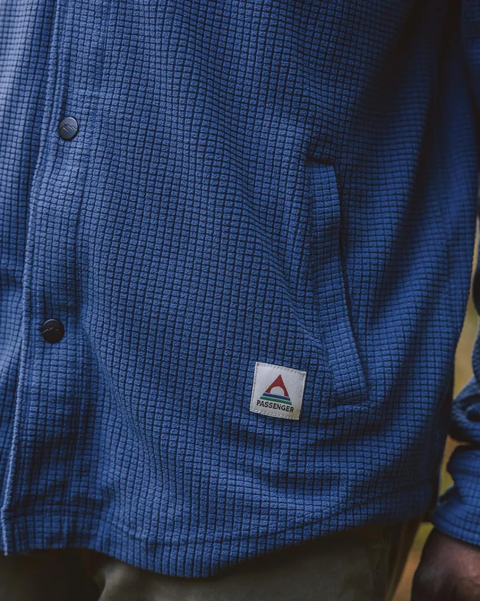 Hot Passenger Maple Grid Polar Fleece Shirt Dark Denim