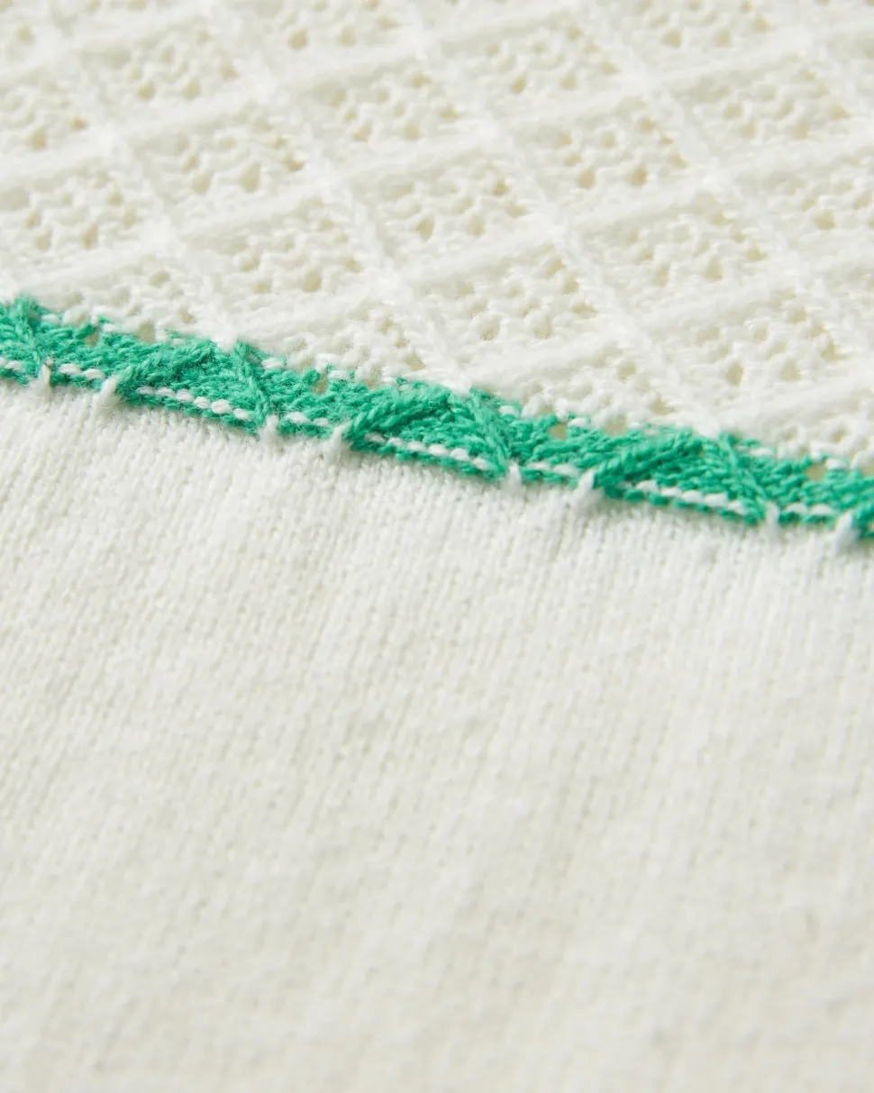 Online Passenger Migrate Organic Knitted Jumper Green spruce stripe