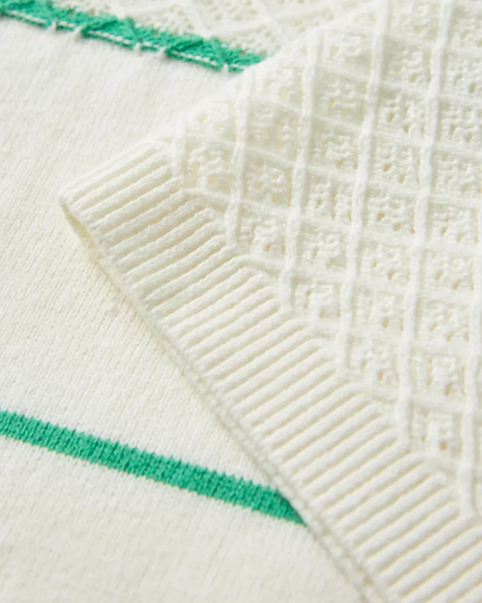 Online Passenger Migrate Organic Knitted Jumper Green spruce stripe