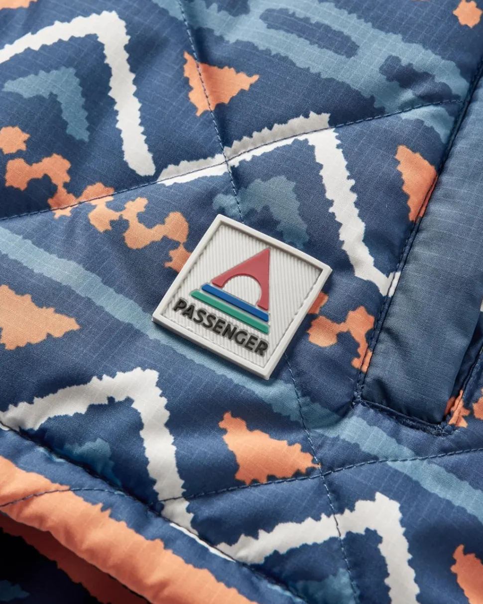 Fashion Passenger Ocean Recycled Insulated 1/2 Zip Jacket Homespun Stripe Navy