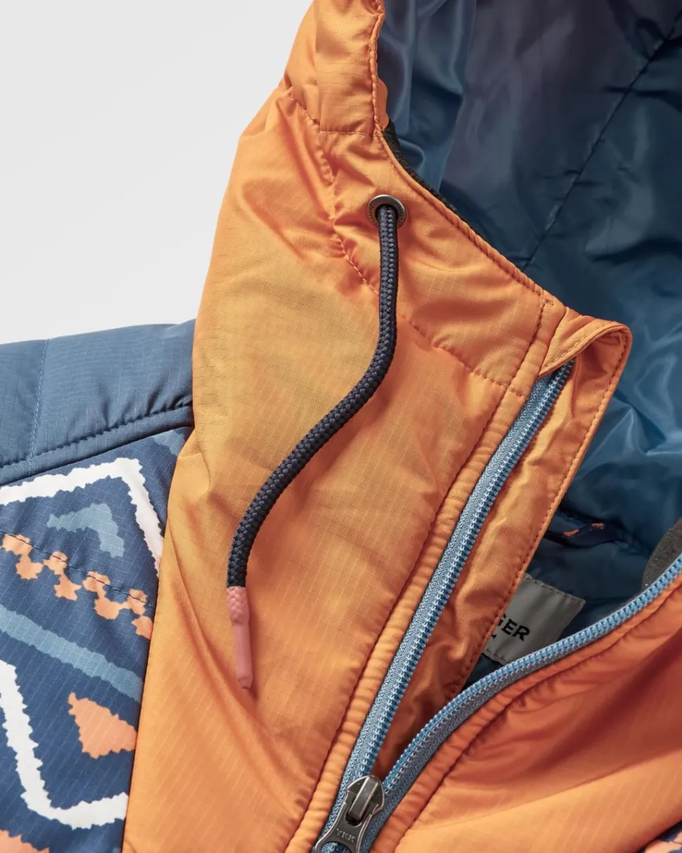 Fashion Passenger Ocean Recycled Insulated 1/2 Zip Jacket Homespun Stripe Navy