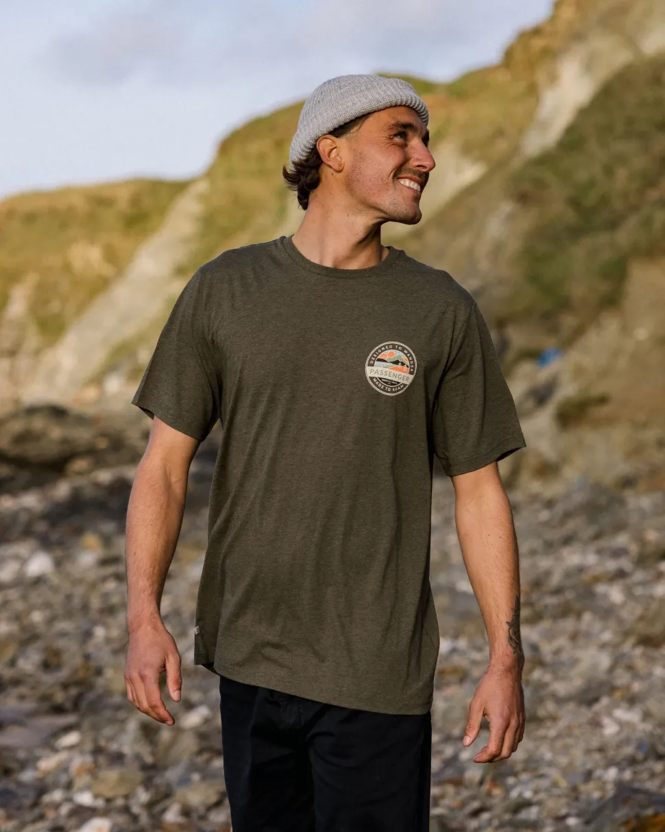 Flash Sale Passenger Odyssey Organic Cotton T-Shirt Khaki Marl