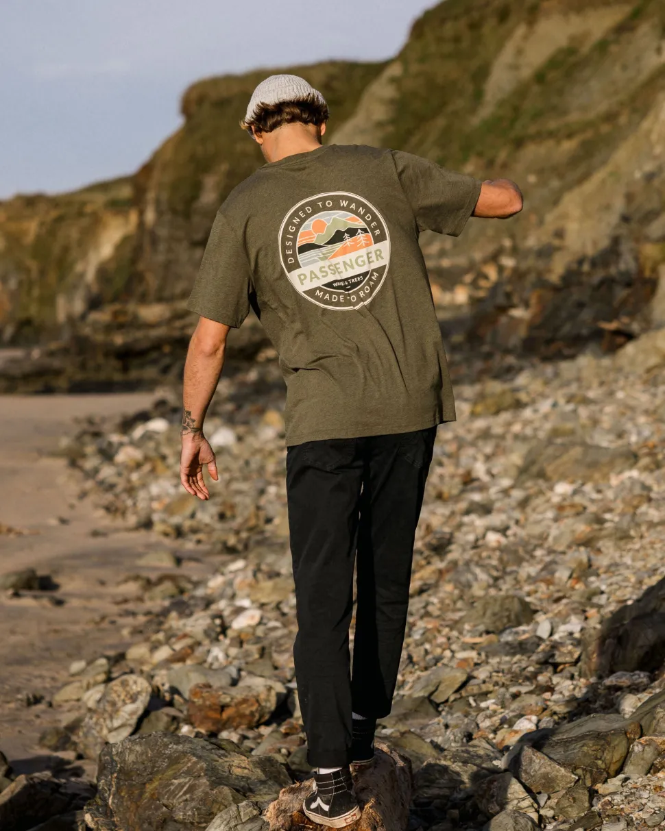 Flash Sale Passenger Odyssey Organic Cotton T-Shirt Khaki Marl