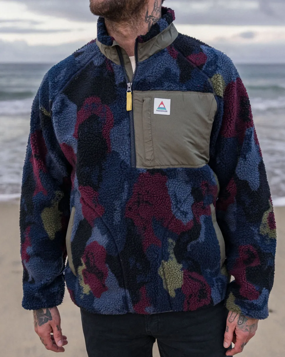 Store Passenger Offroad Recycled Sherpa 1/2 Zip Fleece Sycamore Pattern