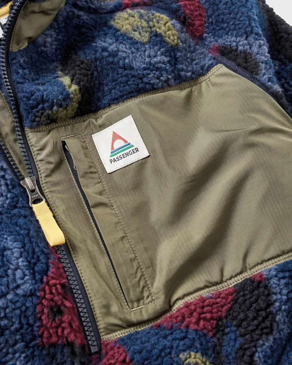 Store Passenger Offroad Recycled Sherpa 1/2 Zip Fleece Sycamore Pattern