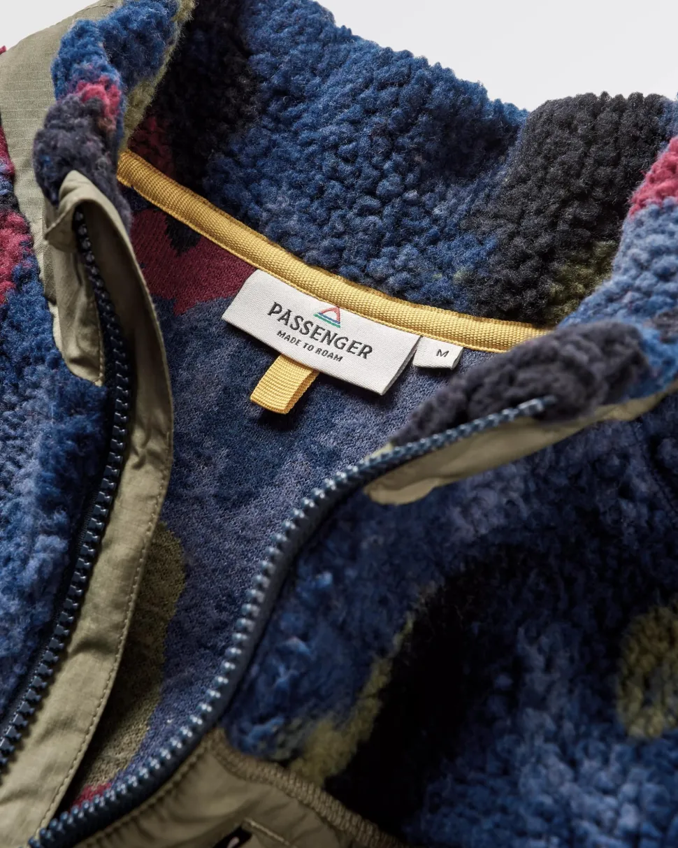 Store Passenger Offroad Recycled Sherpa 1/2 Zip Fleece Sycamore Pattern
