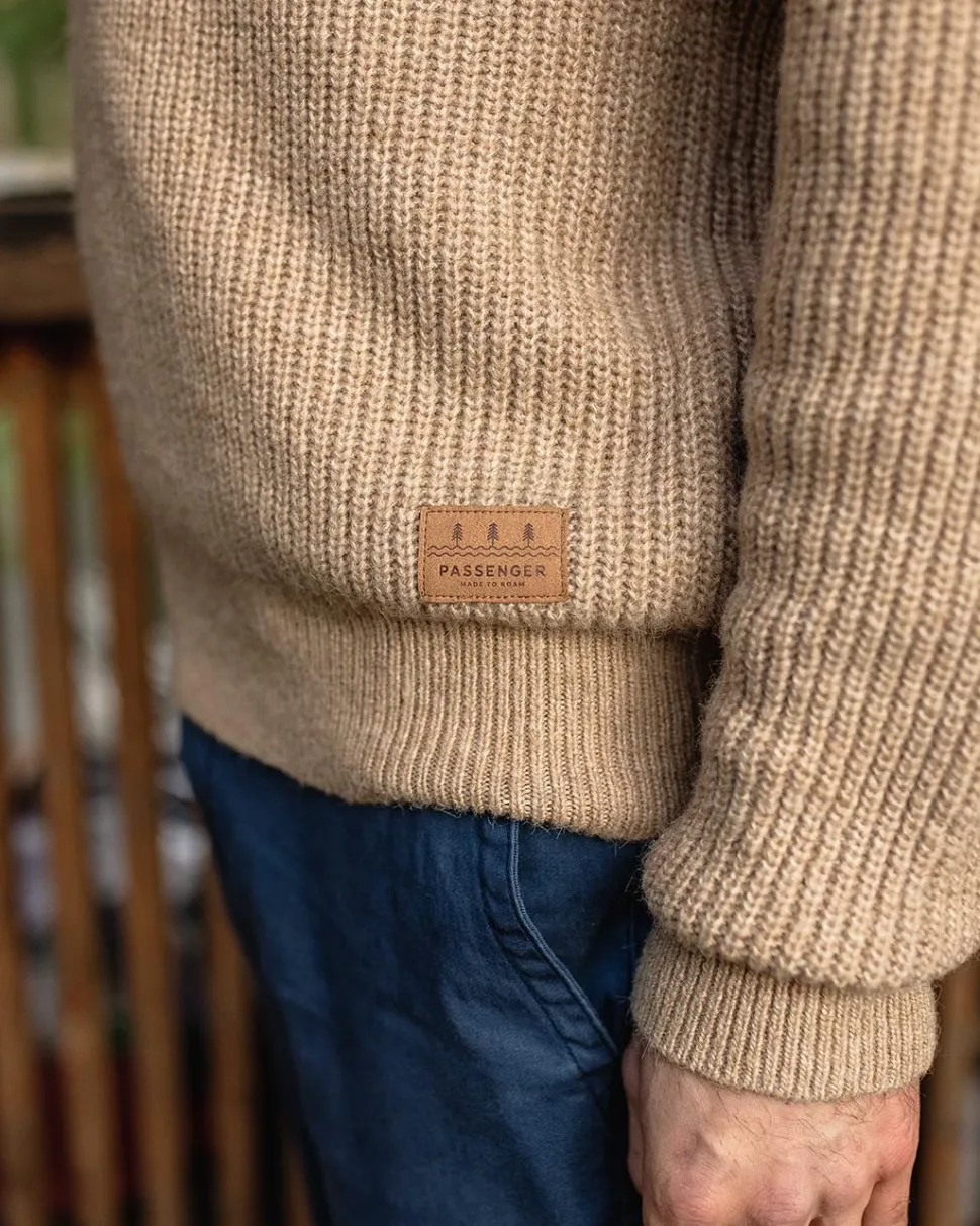 Clearance Passenger Offshore Recycled Knitted Jumper Sand