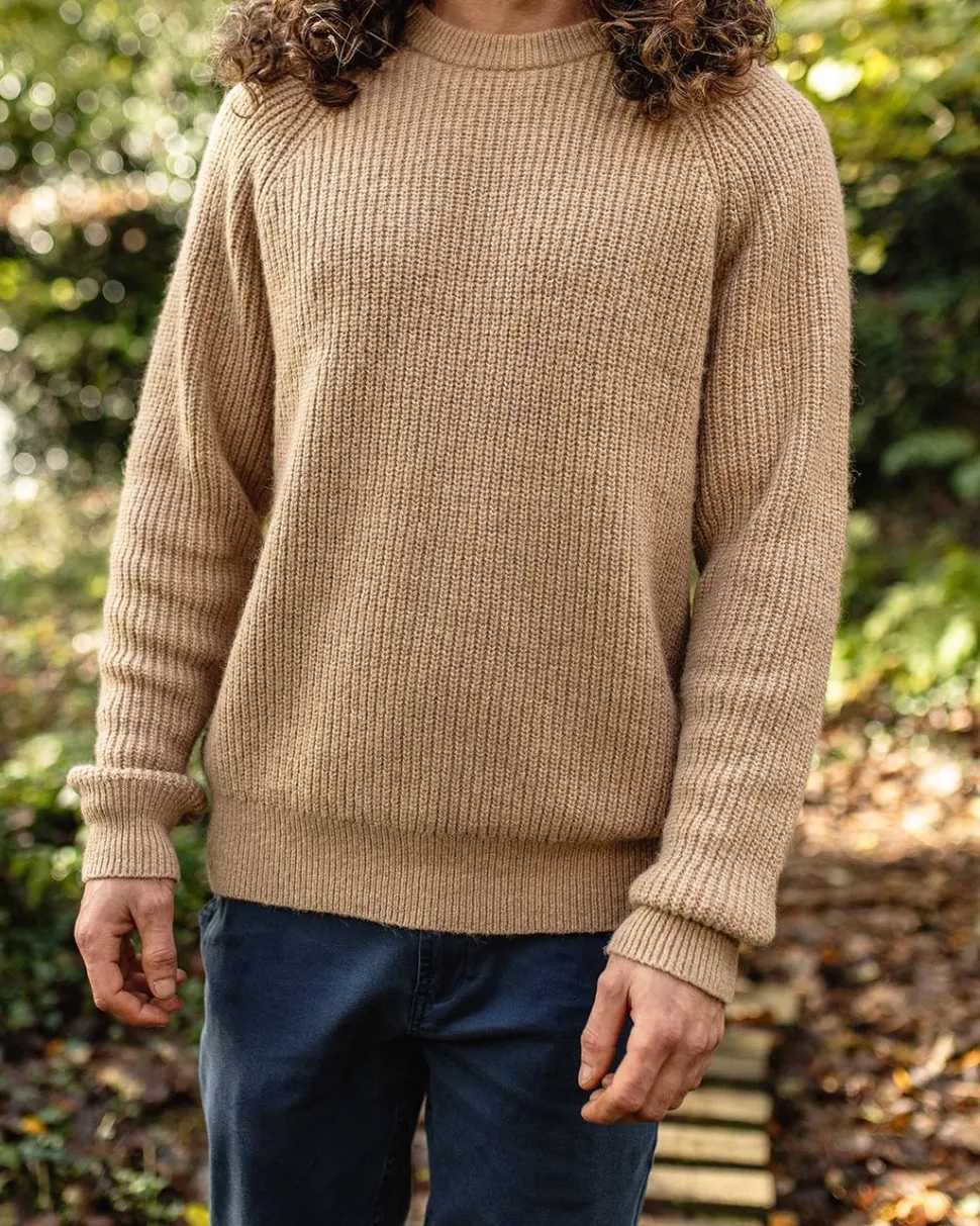 Clearance Passenger Offshore Recycled Knitted Jumper Sand