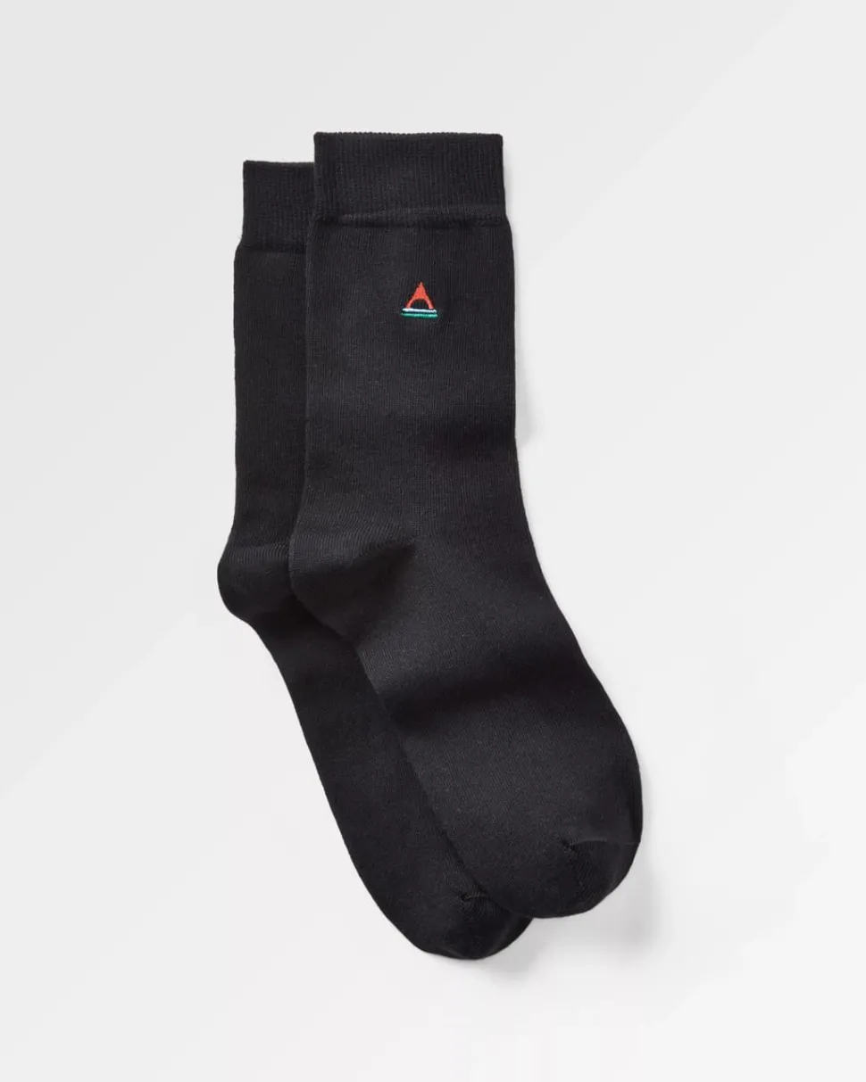 Fashion Passenger Organic Crew Socks Black