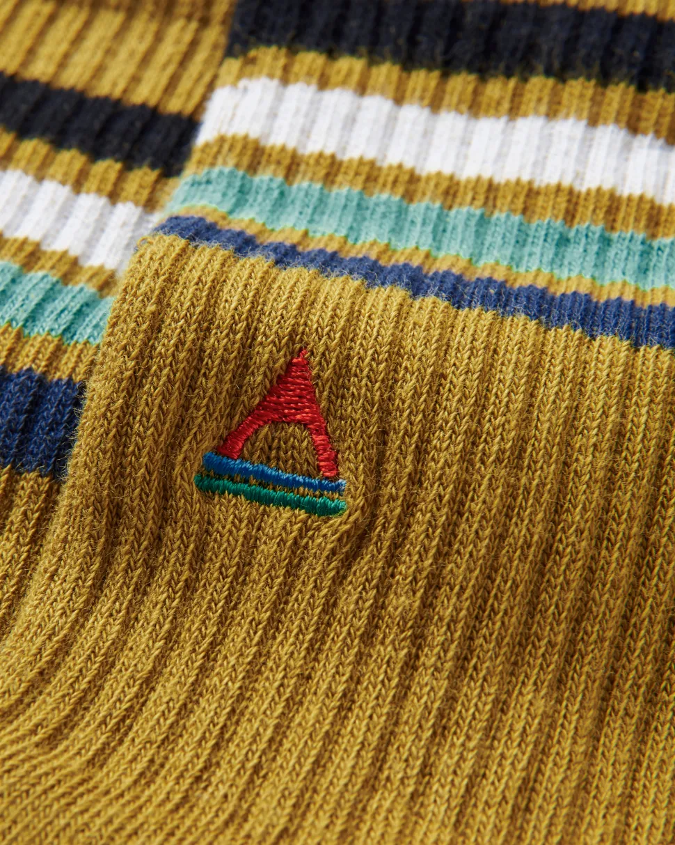 Sale Floris van Bommel Organic Midweight Crew Socks Mustard Yellow