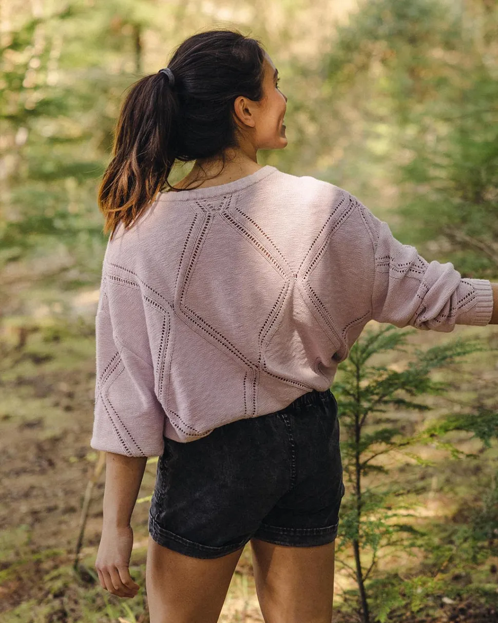 New Passenger Palm Organic Oversized Knitted Jumper Orchid Hush