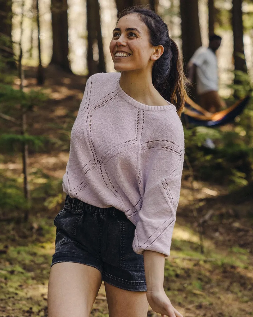 New Passenger Palm Organic Oversized Knitted Jumper Orchid Hush