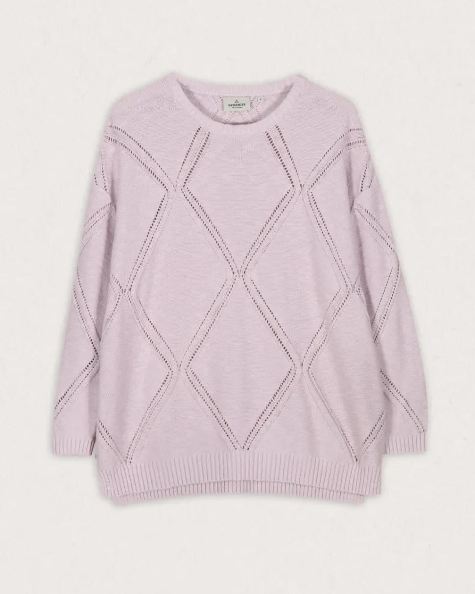 New Passenger Palm Organic Oversized Knitted Jumper Orchid Hush