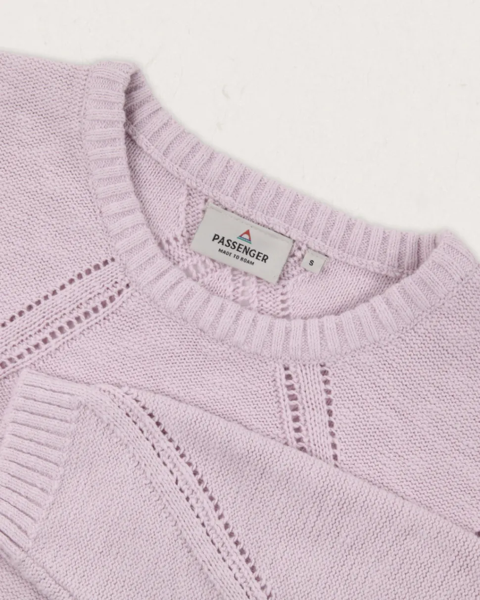 New Passenger Palm Organic Oversized Knitted Jumper Orchid Hush