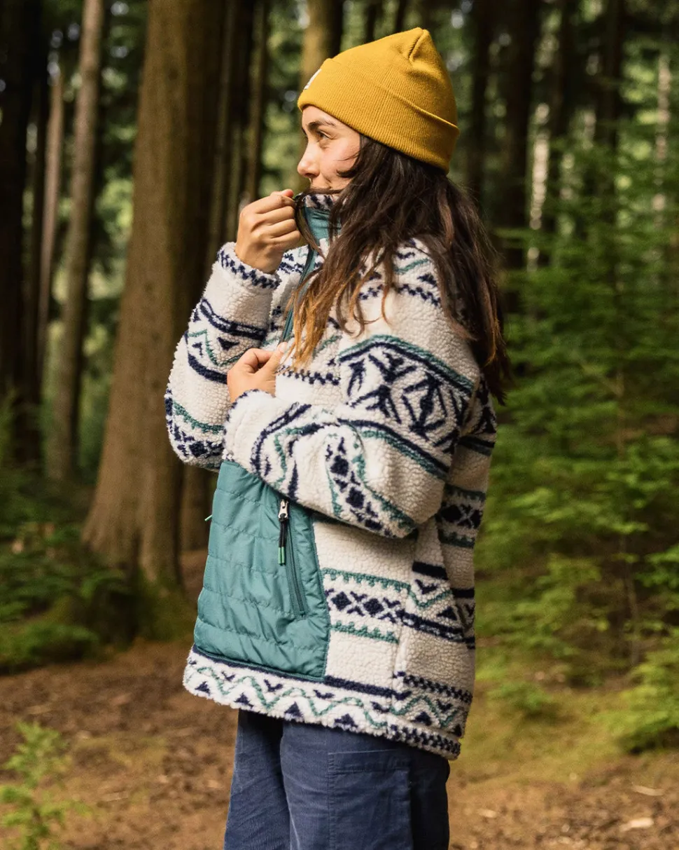 Outlet Passenger Perouse Recycled Deep-Pile Sherpa Fleece Homespun Stripe Off White