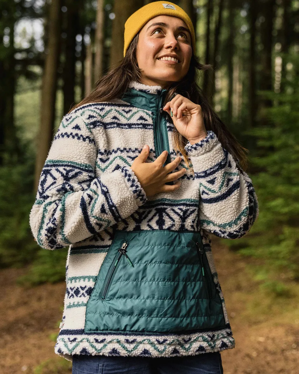 Outlet Passenger Perouse Recycled Deep-Pile Sherpa Fleece Homespun Stripe Off White