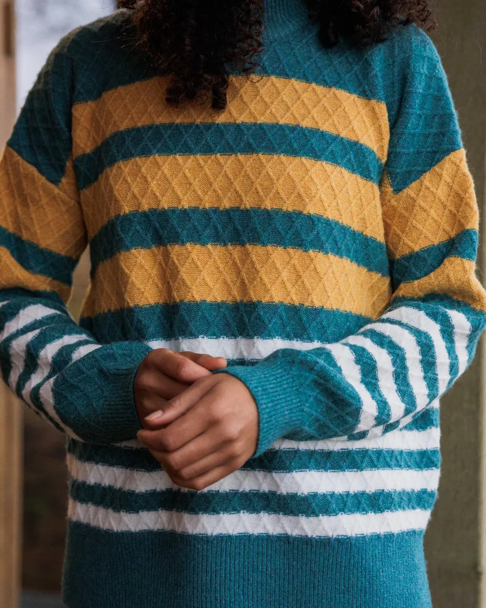 Sale Passenger Ramble Recycled Knitted Jumper Mediterranean