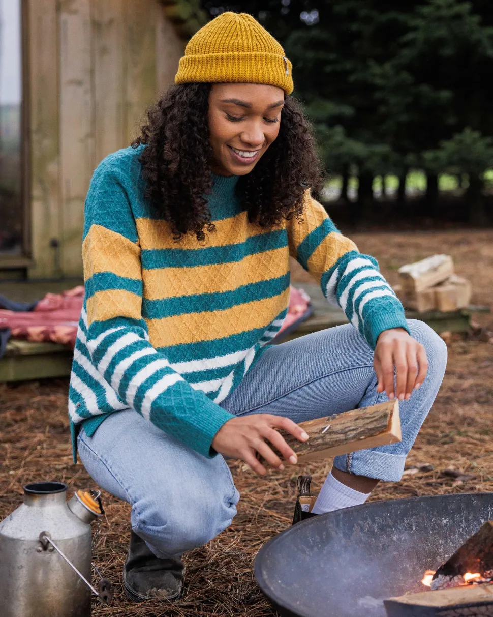 Sale Passenger Ramble Recycled Knitted Jumper Mediterranean