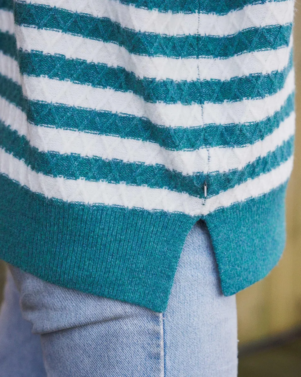 Sale Passenger Ramble Recycled Knitted Jumper Mediterranean