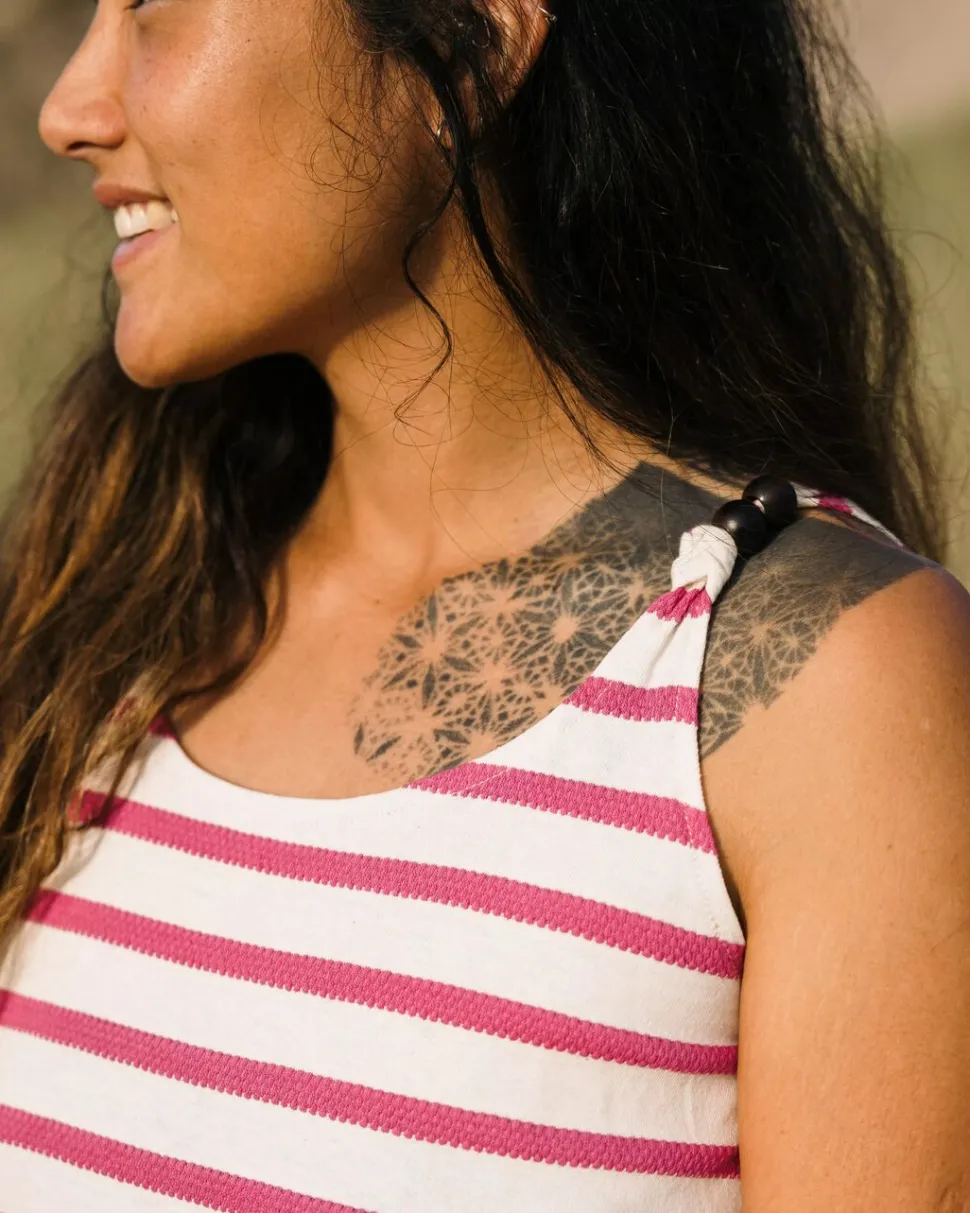 Cheap Passenger Sage Stripe Vest Fuchsia