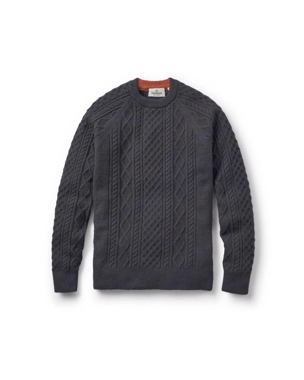 Flash Sale Passenger Sandbar Cable Knitted Jumper Charcoal