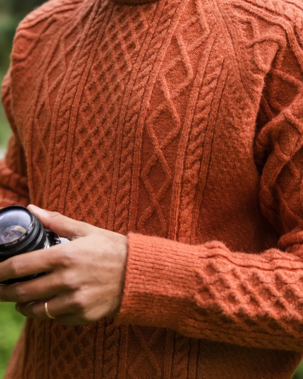 Clearance Passenger Sandbar Cable Knitted Jumper Baked Clay