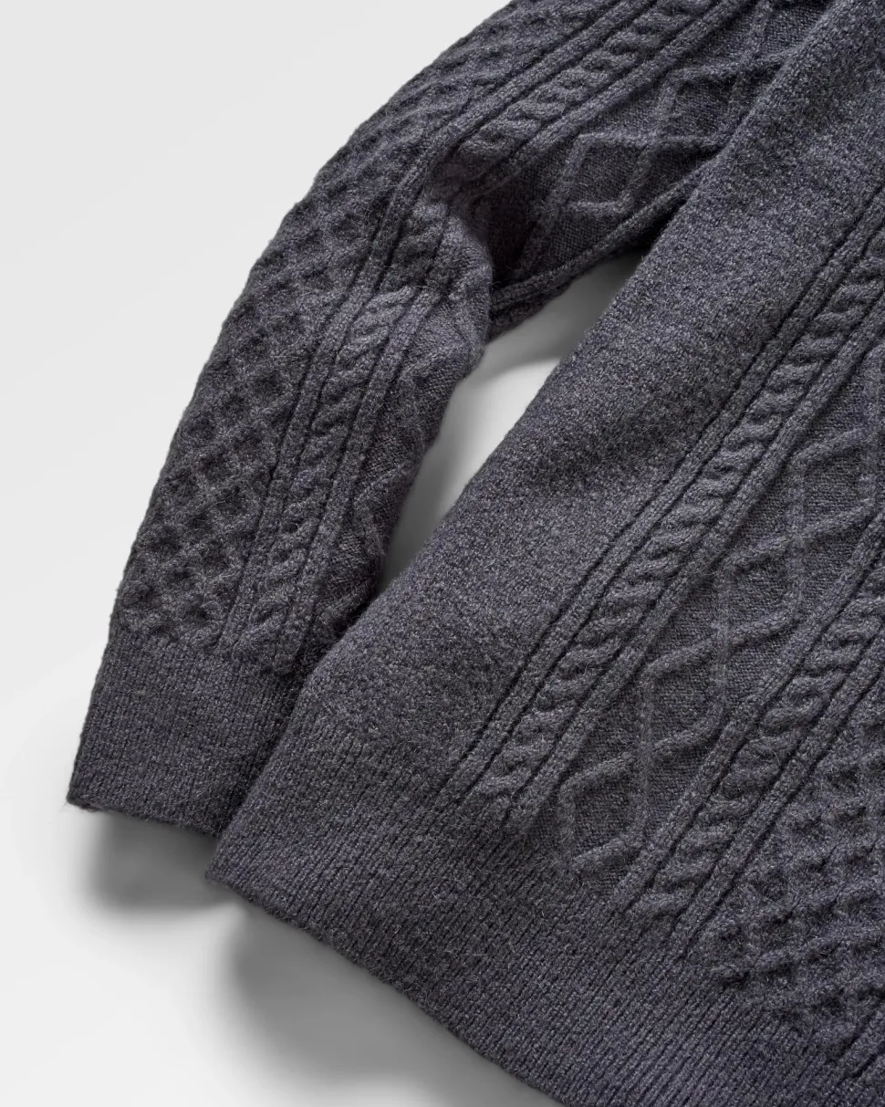 Flash Sale Passenger Sandbar Cable Knitted Jumper Charcoal
