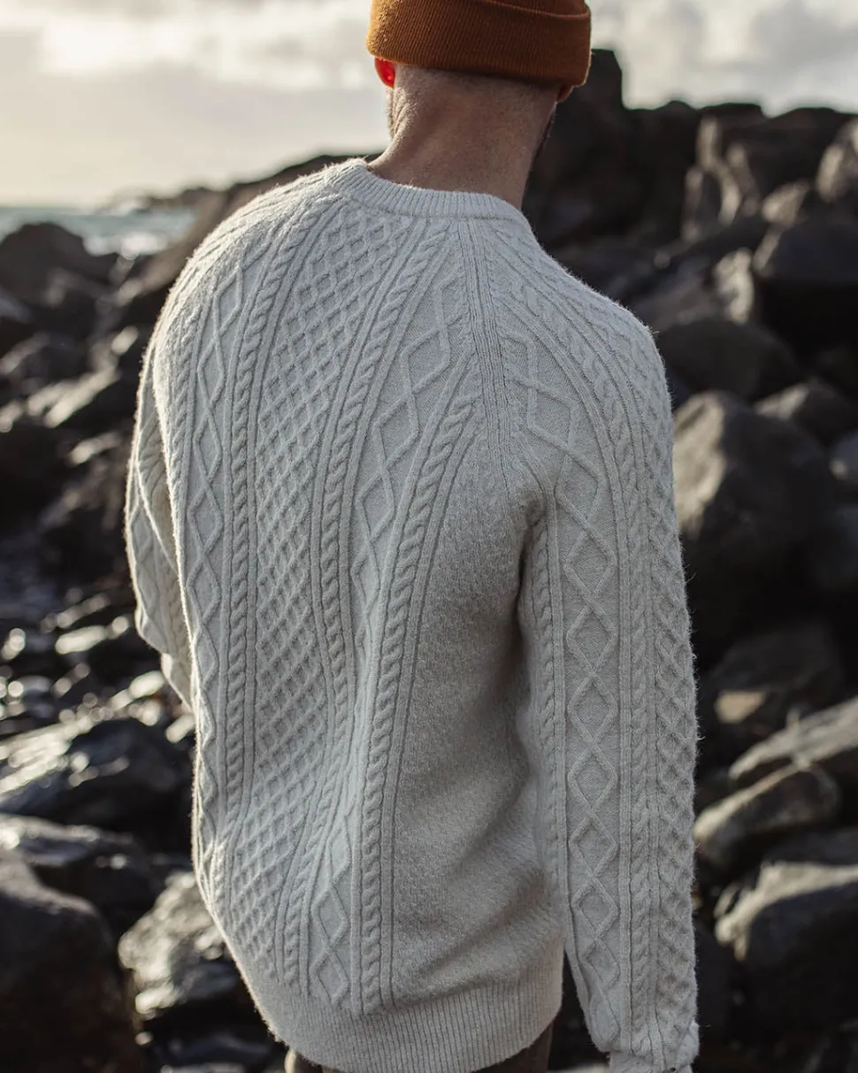 Shop Passenger Sandbar Cable Knitted Jumper Off White