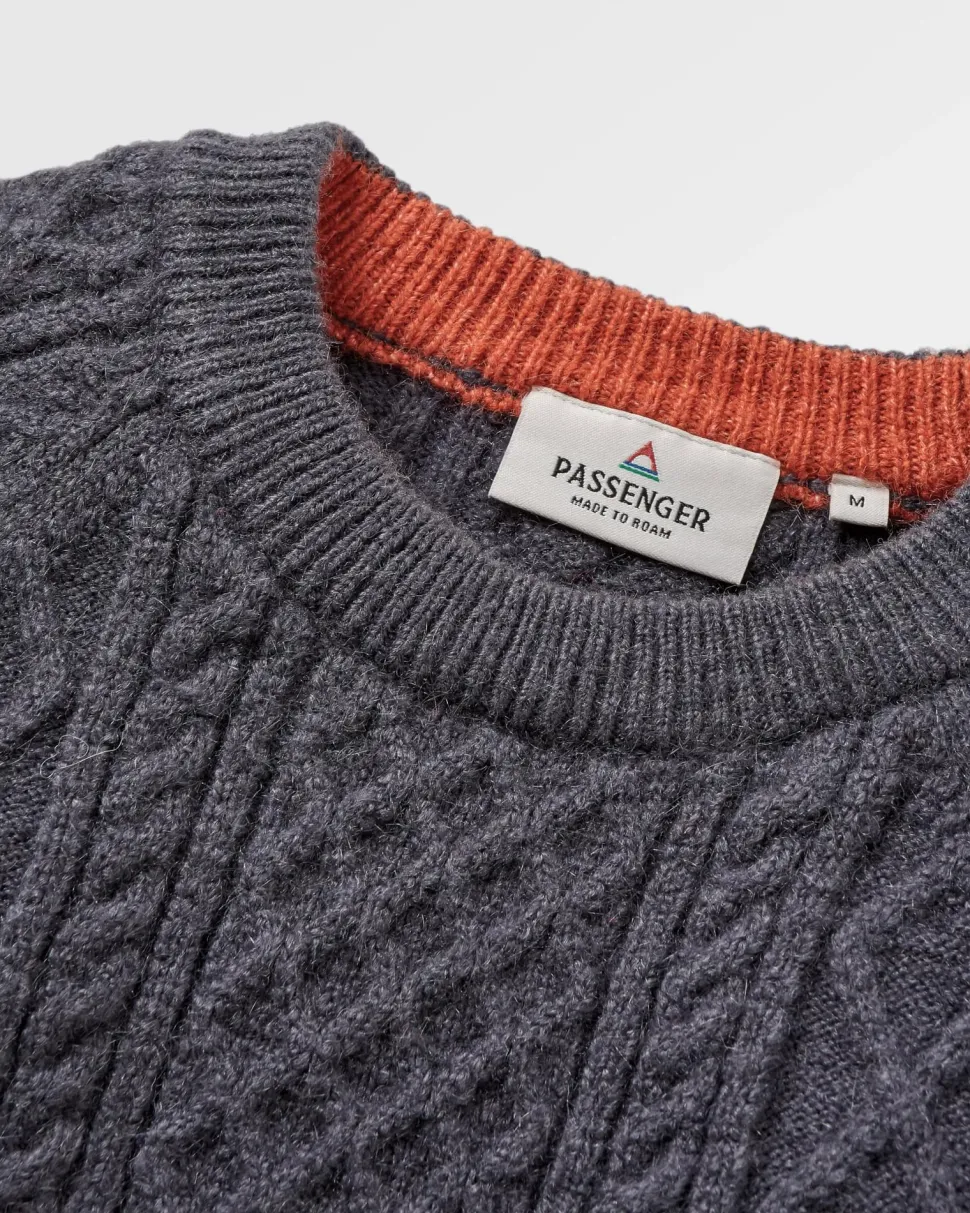 Flash Sale Passenger Sandbar Cable Knitted Jumper Charcoal