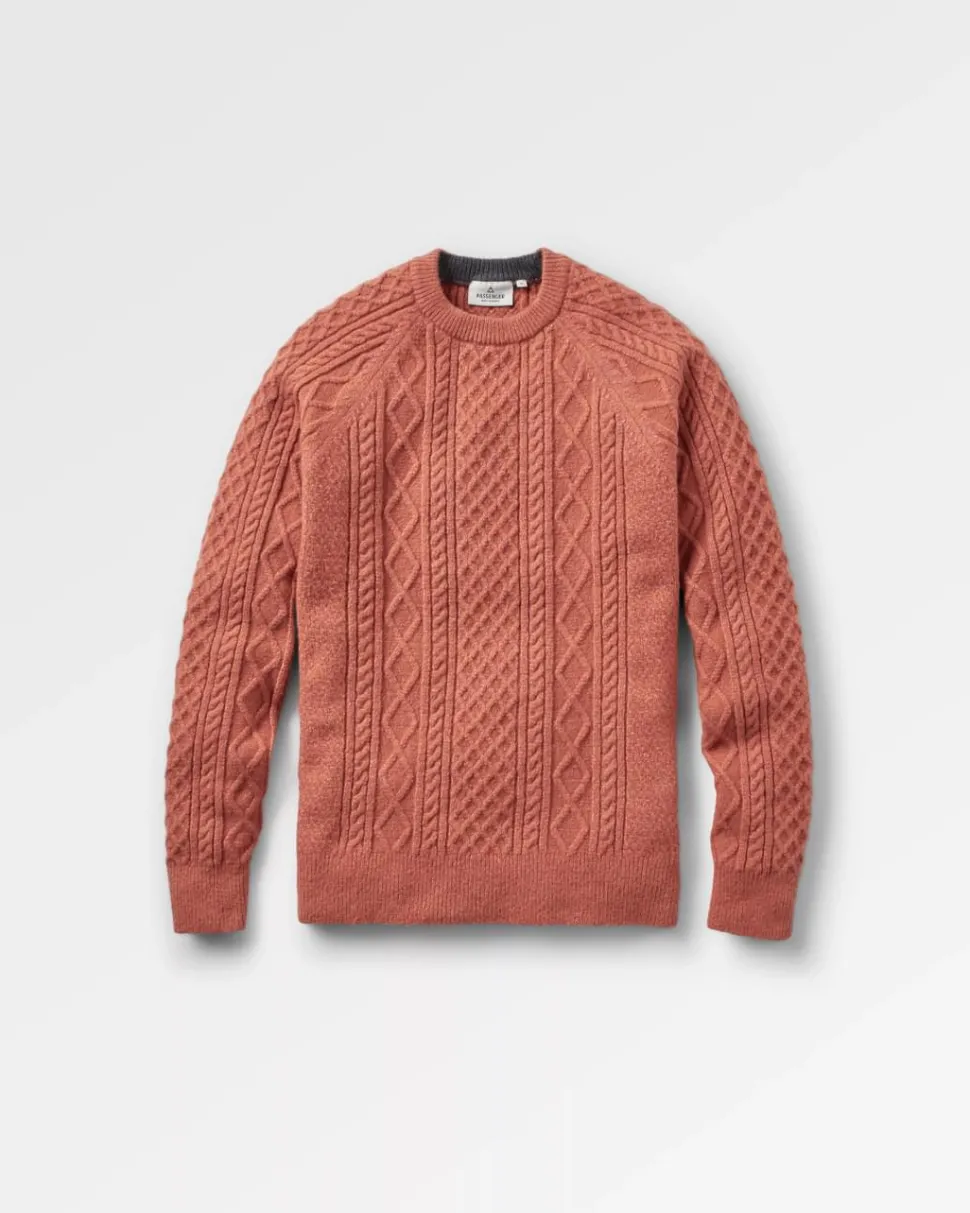 Clearance Passenger Sandbar Cable Knitted Jumper Baked Clay