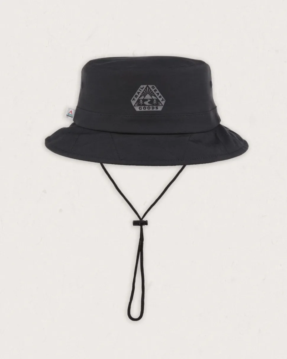 New Floris van Bommel Shaded Organic Bucket Hat Black