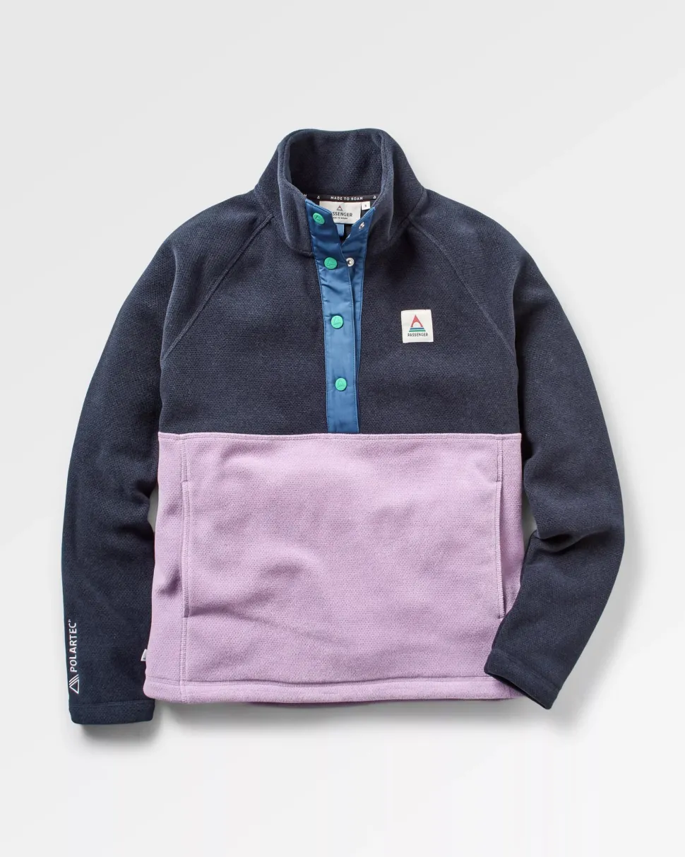 Fashion Passenger Snowdrop Pullover Recycled Polartec® Fleece Lilac/ Deep Navy