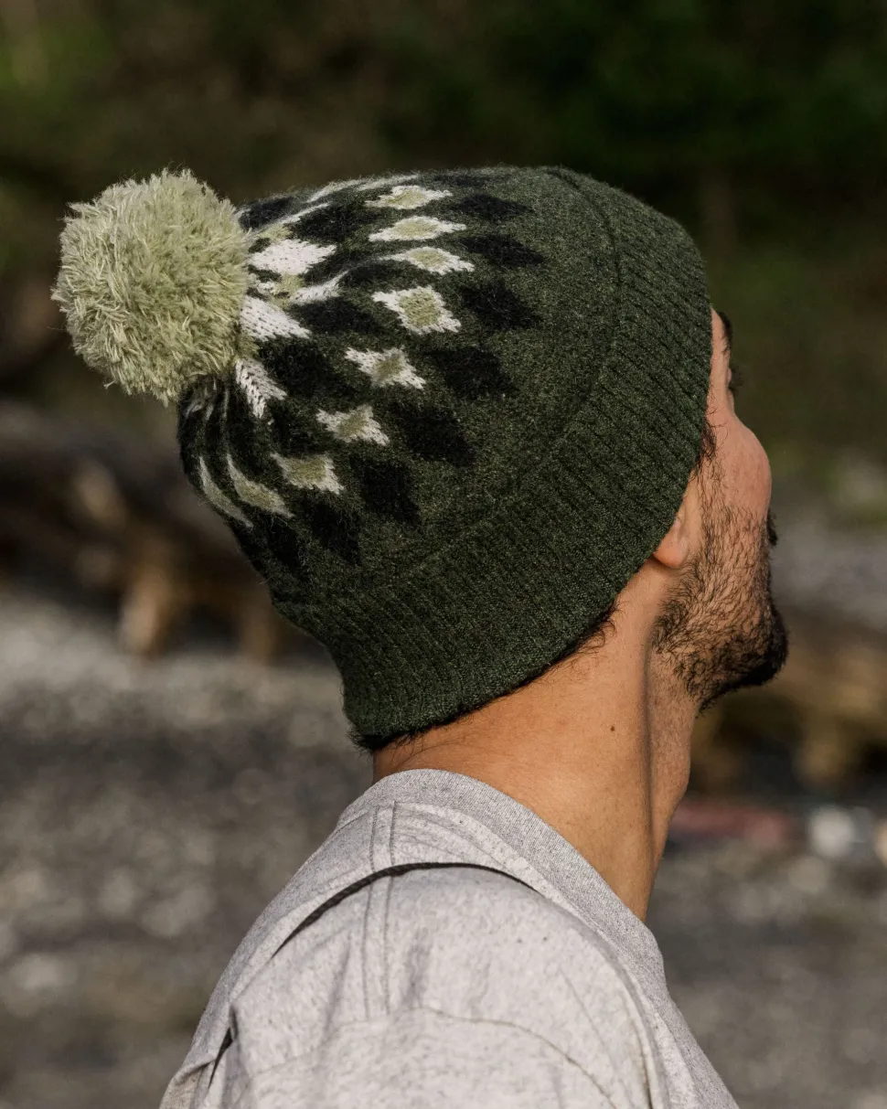 Cheap Passenger Snowdrop Recycled Bobble Hat Khaki