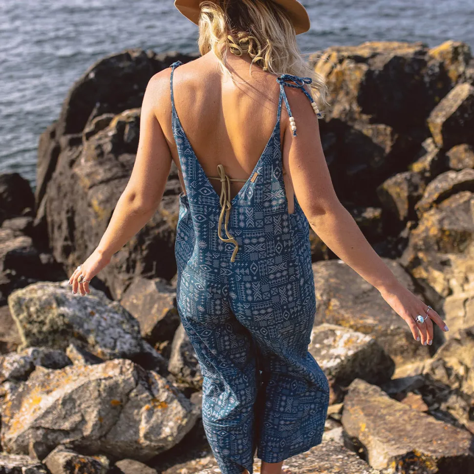 Sale Passenger Spirit Jumpsuit Blue Coral Geo Tile