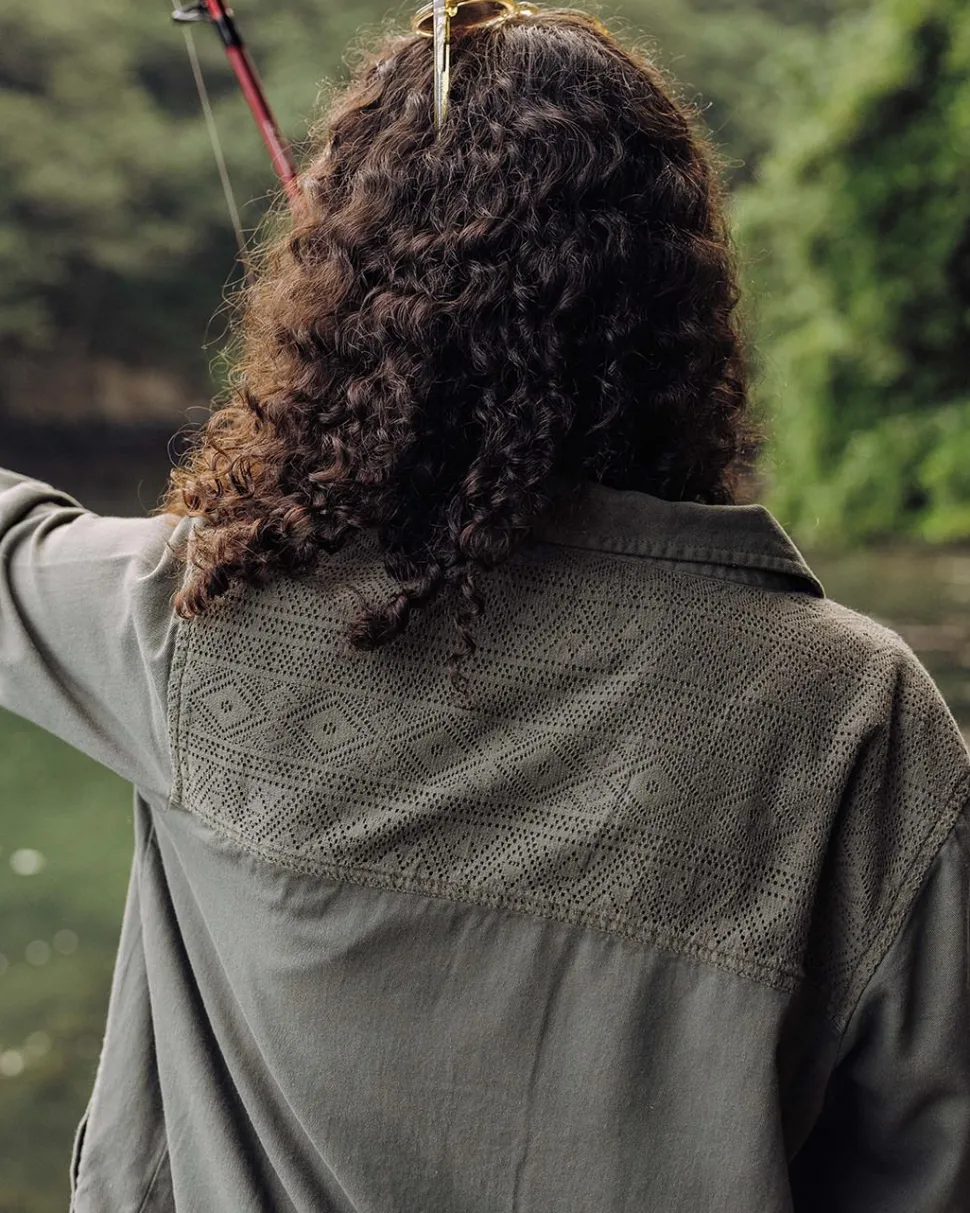 Cheap Passenger Stardust Organic Cotton Ls Shirt Dusty Olive