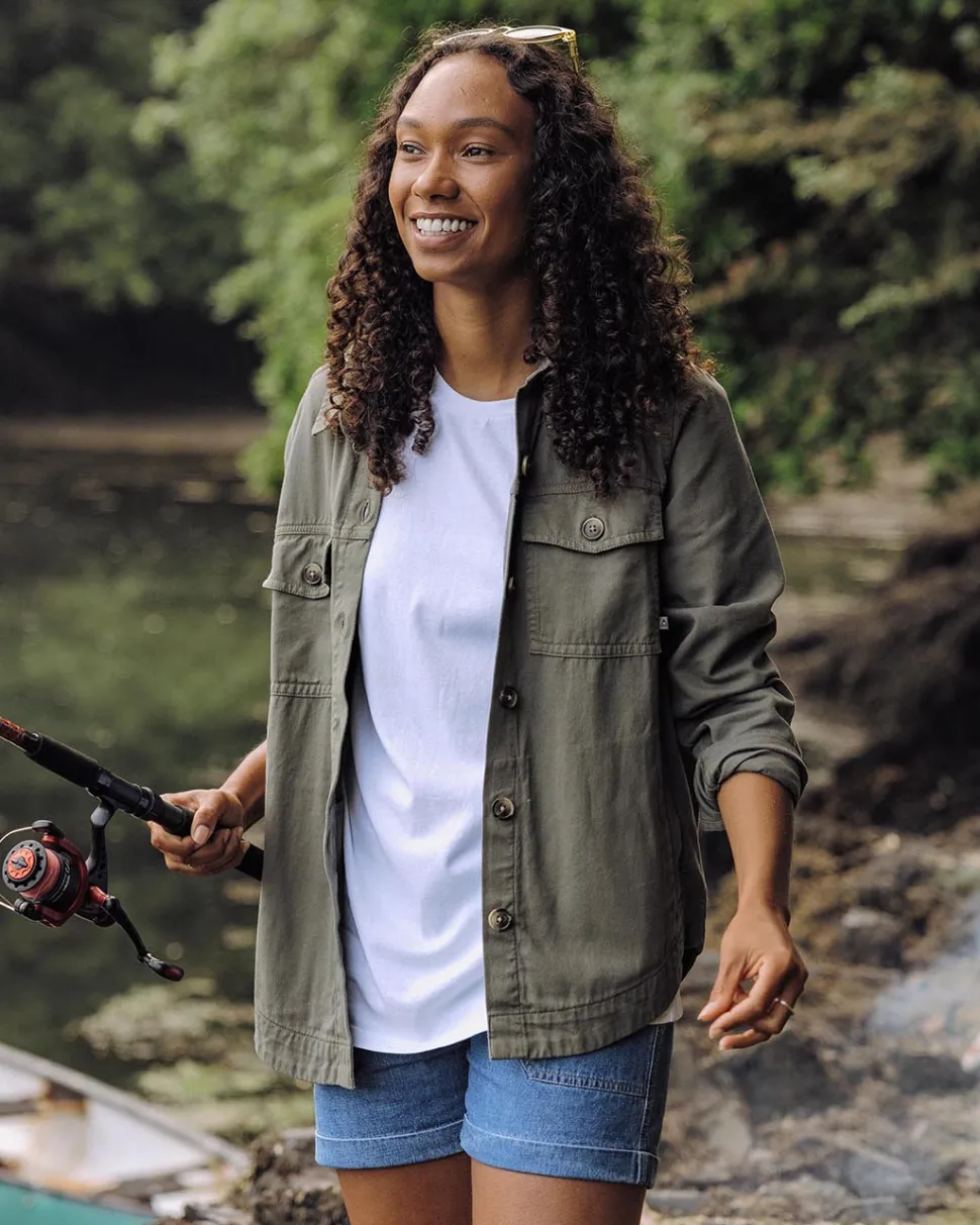 Cheap Passenger Stardust Organic Cotton Ls Shirt Dusty Olive