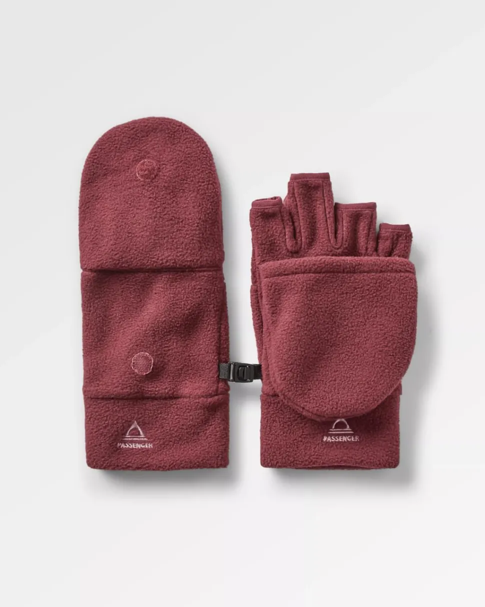 Shop Passenger Stem Recycled Polar Convertible Mittens Wine