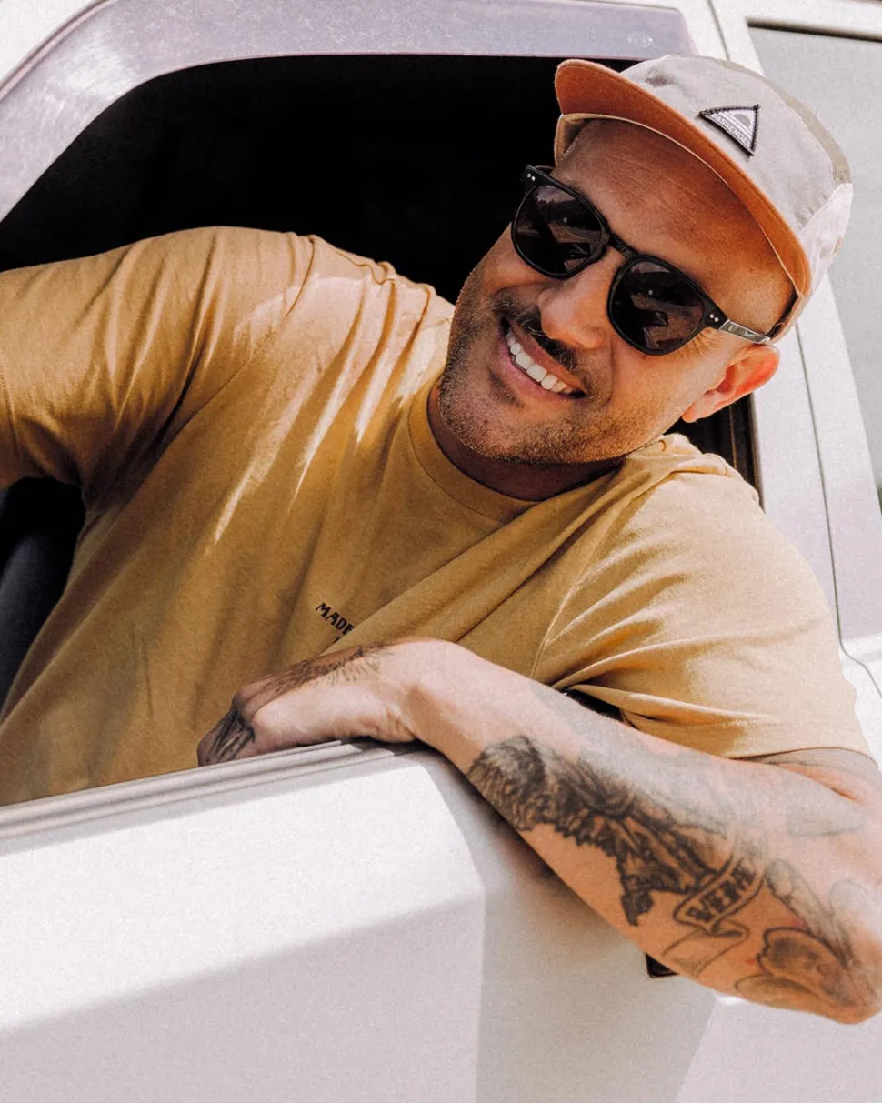 Clearance Passenger Sundown Recycled Cotton T-Shirt Mustard Gold