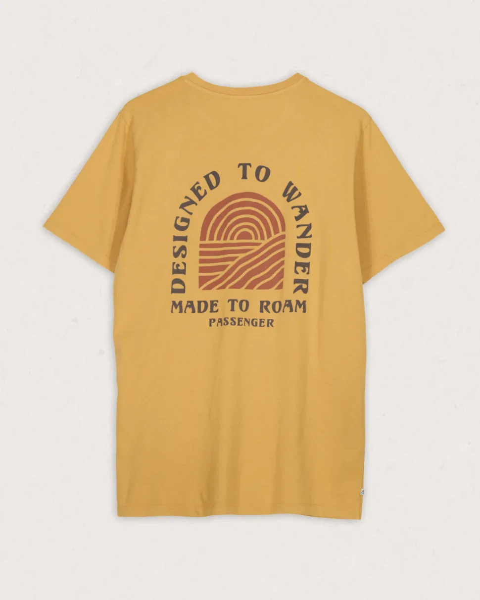 Clearance Passenger Sundown Recycled Cotton T-Shirt Mustard Gold
