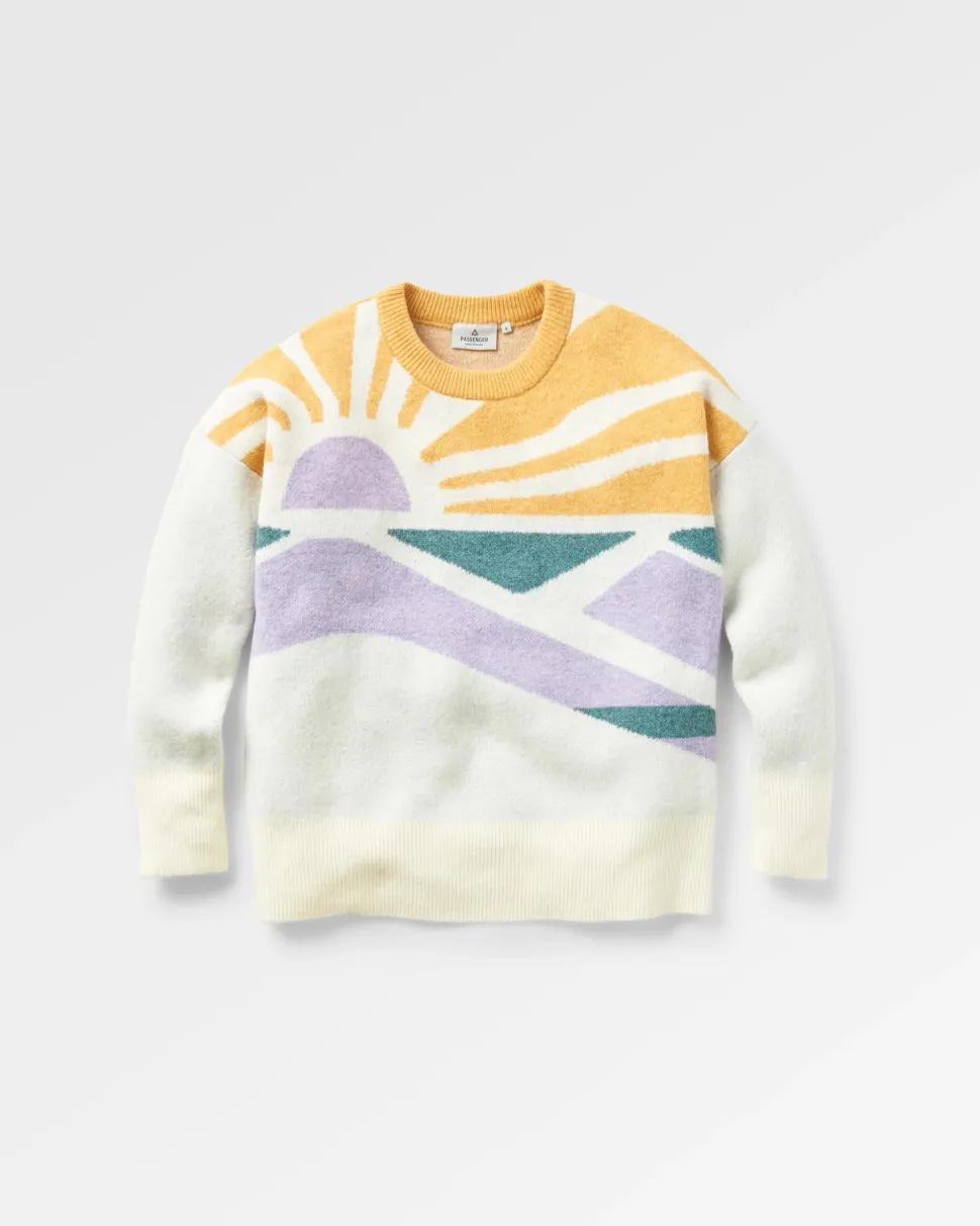 Store Passenger Sunsets Recycled Knitted Jumper Marshmallow